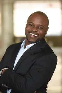 Professional headshot for Twin Cities marketing or creative professional with bold modern studio lighting