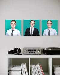 Framed senior portrait wall art displayed as large format print in Minneapolis studio
