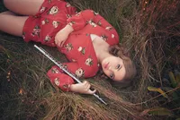 Senior musician portrait with expressive performance styling and modern editorial lighting