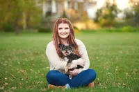High School Senior Portrait Photographer with Girl and Dog in Scenic Park-01