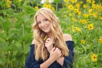 Beautiful Outdoor High School Senior Portrait With Yellow Flowers-24