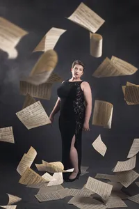 opera singer posing for senior portraits with St. Paul Photographer