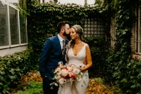 Chicago wedding couple at the conservatory