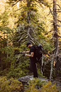 Forest photographer moment captured by PNW elopement photographers