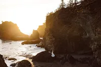 Coastal sunset elopement captured by elopement planner