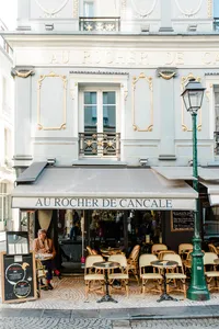 blue cafe in paris