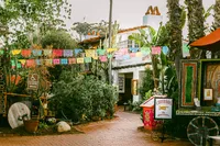 Old Town San Diego Flags Colorful Garden