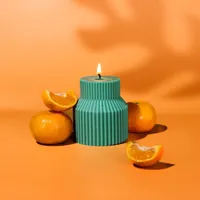 California boho molded candle product photography with shadows by styled product photographer Chelsea Loren