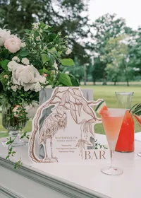 Whitehall wedding, Pamela Barefoot events, custom bar sign