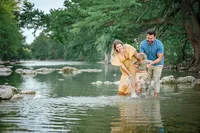 Candid and fun, no-stress, family photo session in the river at Guadalupe River State Park, near San Antonio