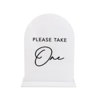 SHELLY White Acrylic Favors Sign