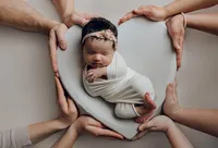 newborn girl studio photography