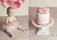 one year girl cake smash photography