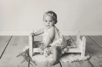 6 month baby girl studio session photography