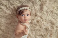 6 month sitter girl session studio