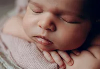 newborn girl studio photography