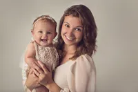 6 month baby girl sitter session photography