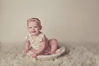 6 month sitter girl session studio