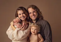 newborn photography studio family pose