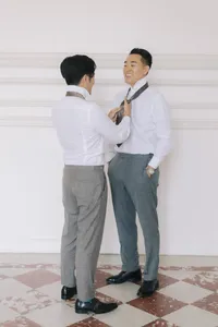 Groom Getting Ready | Chateau de Santeny Editorial Wedding Photography France | Juno by Julia C. Vona