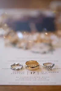 wedding detail shot of rings