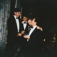 Groomsmen sharing laughter before the ceremony at a Huntsville wedding captured on film.