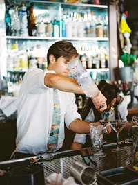 bartender at Gar Woods Tahoe wedding