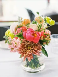 film photo of wedding flowers