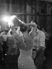 black and white photo of wedding dances