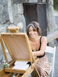 painter wedding vendor at the wedding at Everline resort Tahoe