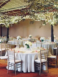 The Ritz Carlton winter wedding reception with lost of twinkling lights