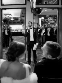 grooms brother giving speech at the wedding