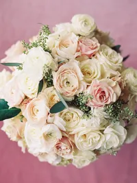 Luxury bridal bouquet full of pinks at the Ritz Carlton wedding