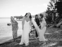 bridesmaid stepped on brides veil