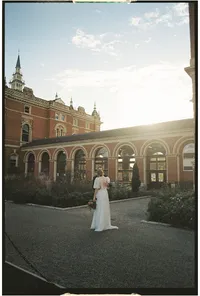 Golden hour wedding photography at Dulwich college taken by London film photographer