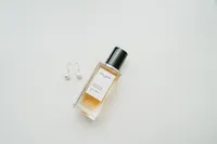editorial wedding photography of a bottle of perfume