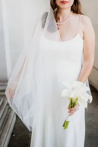 editorial portrait of bride with artistic cropped no face