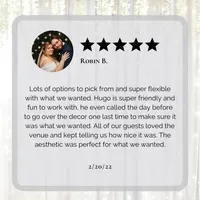 Customer testimonial: Raving about our flexible packages, friendly staff, and stunning aesthetics of our Clearwater venue - Unforgettable experiences guaranteed'