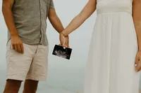 baby announcement photos on the North carolina beach