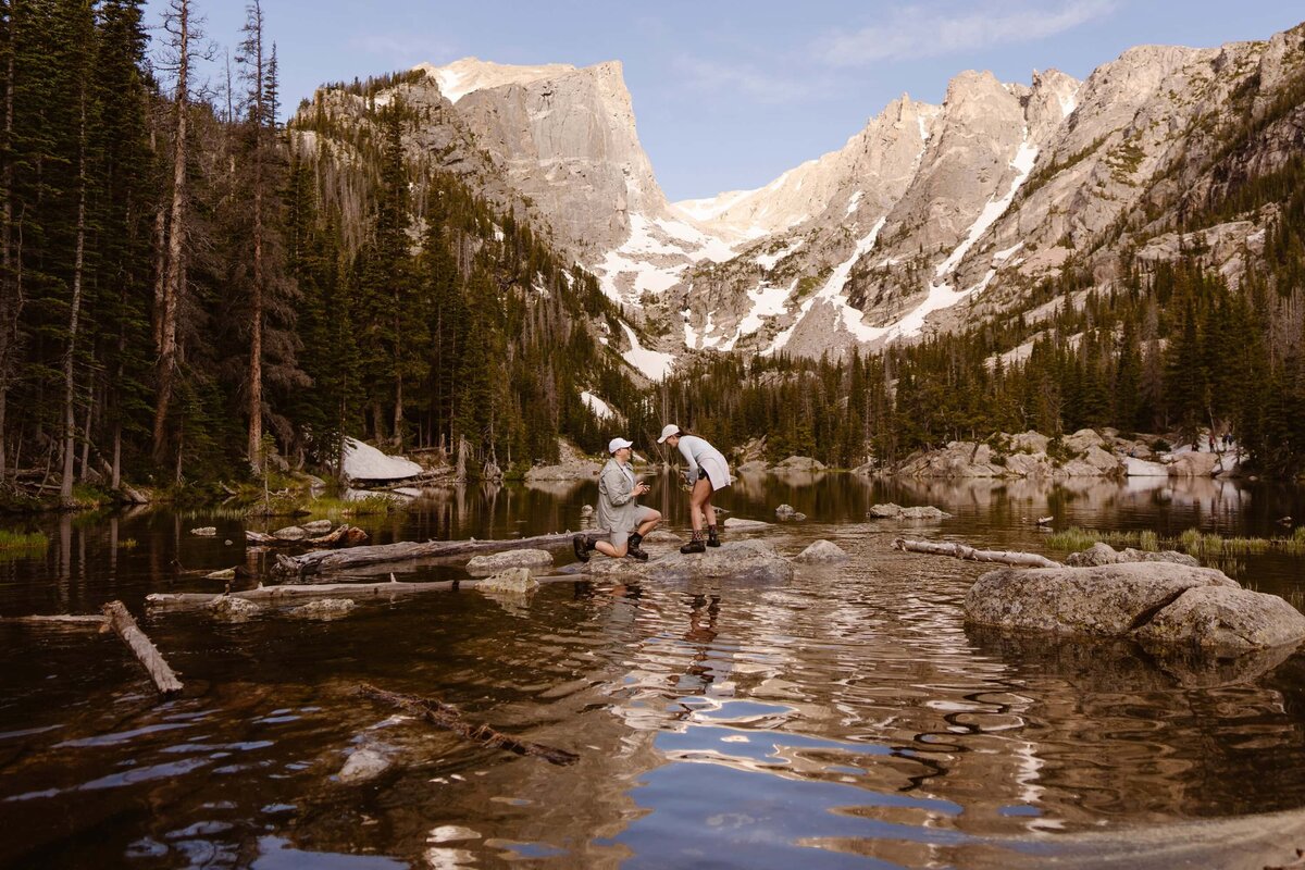 Dream Lake surprise proposal in Estes Park, Colorado