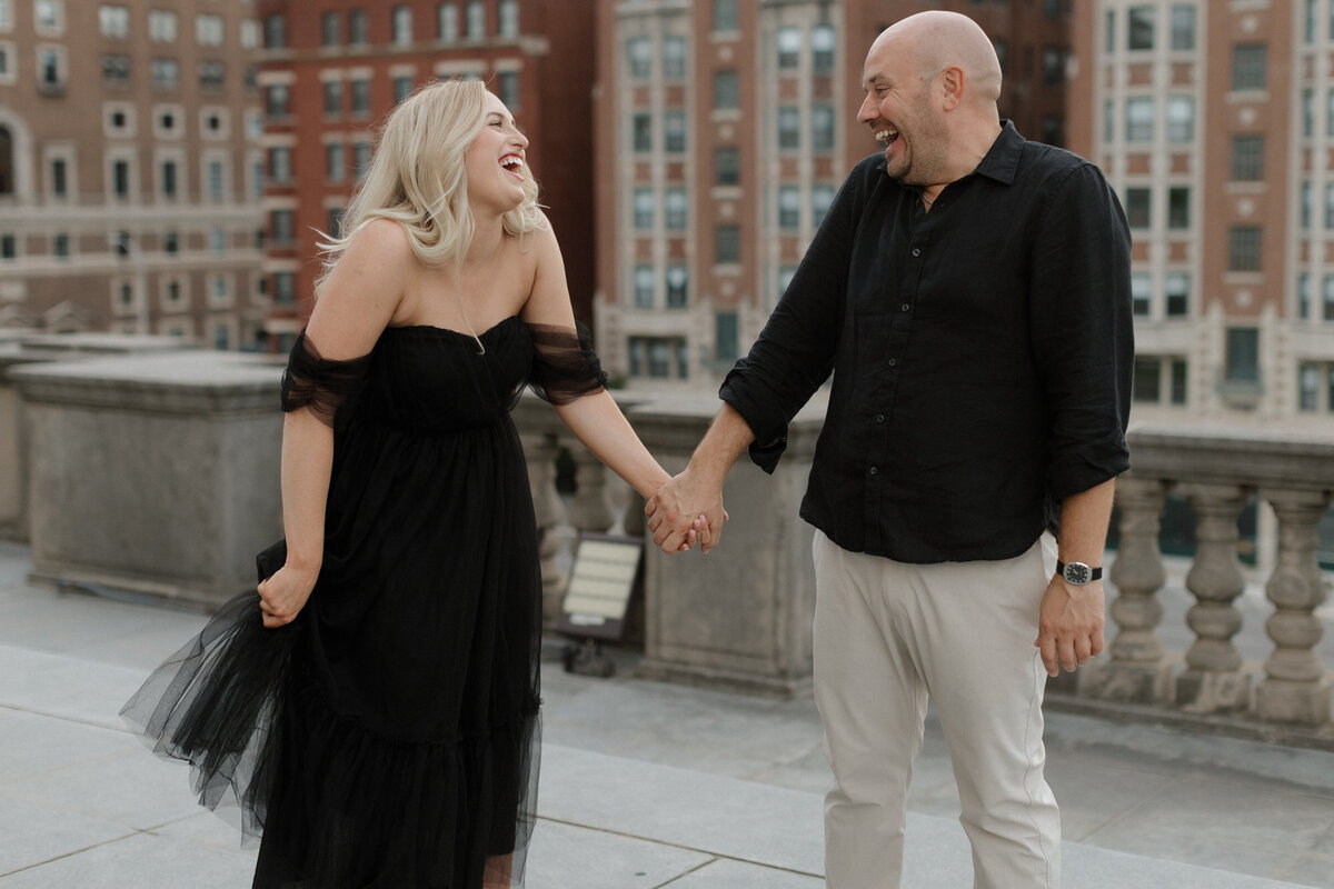 Indianapolis engagement photography romantic city portrait