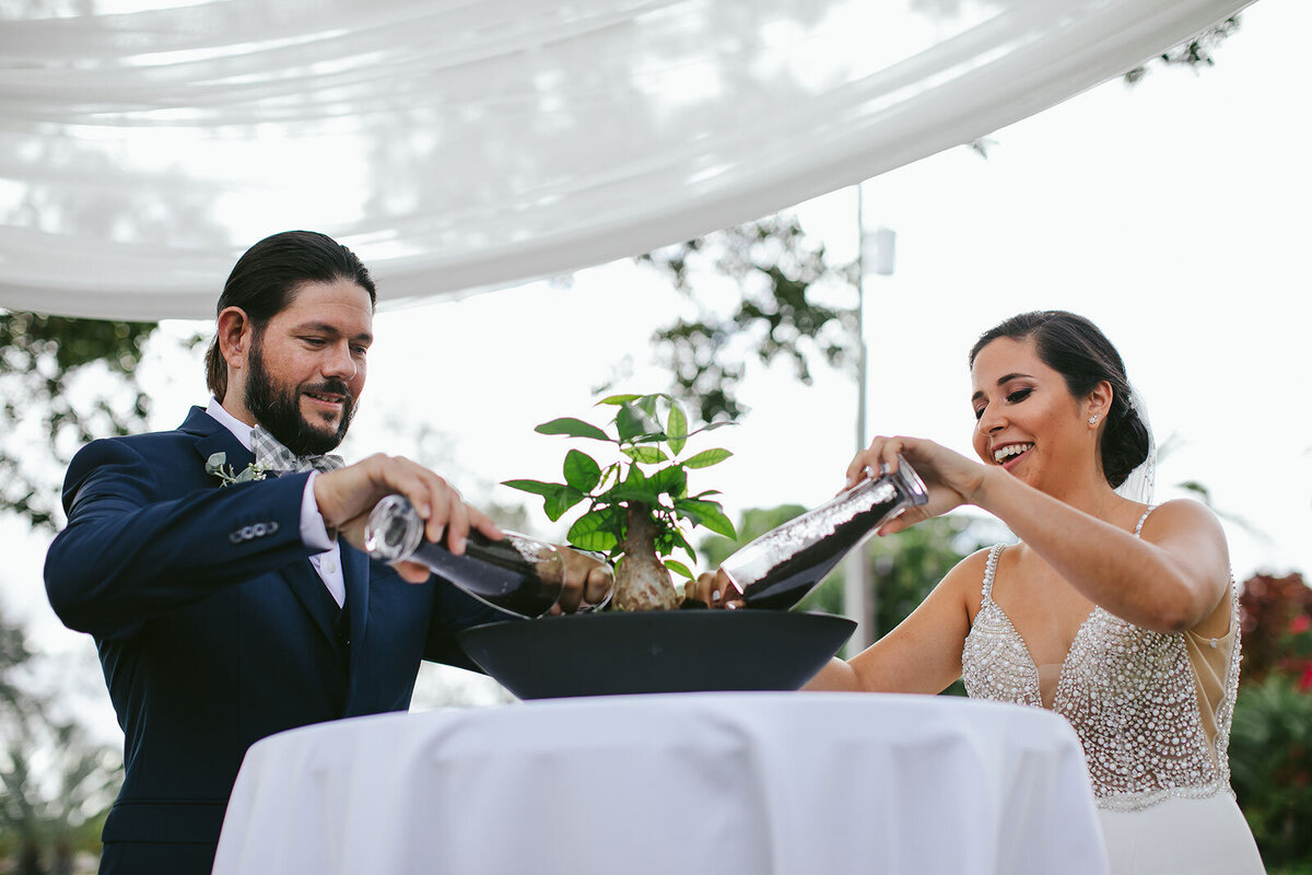 Bride-and-Groom-Planting-Tree-Wedding-Ceremony-South-Florida