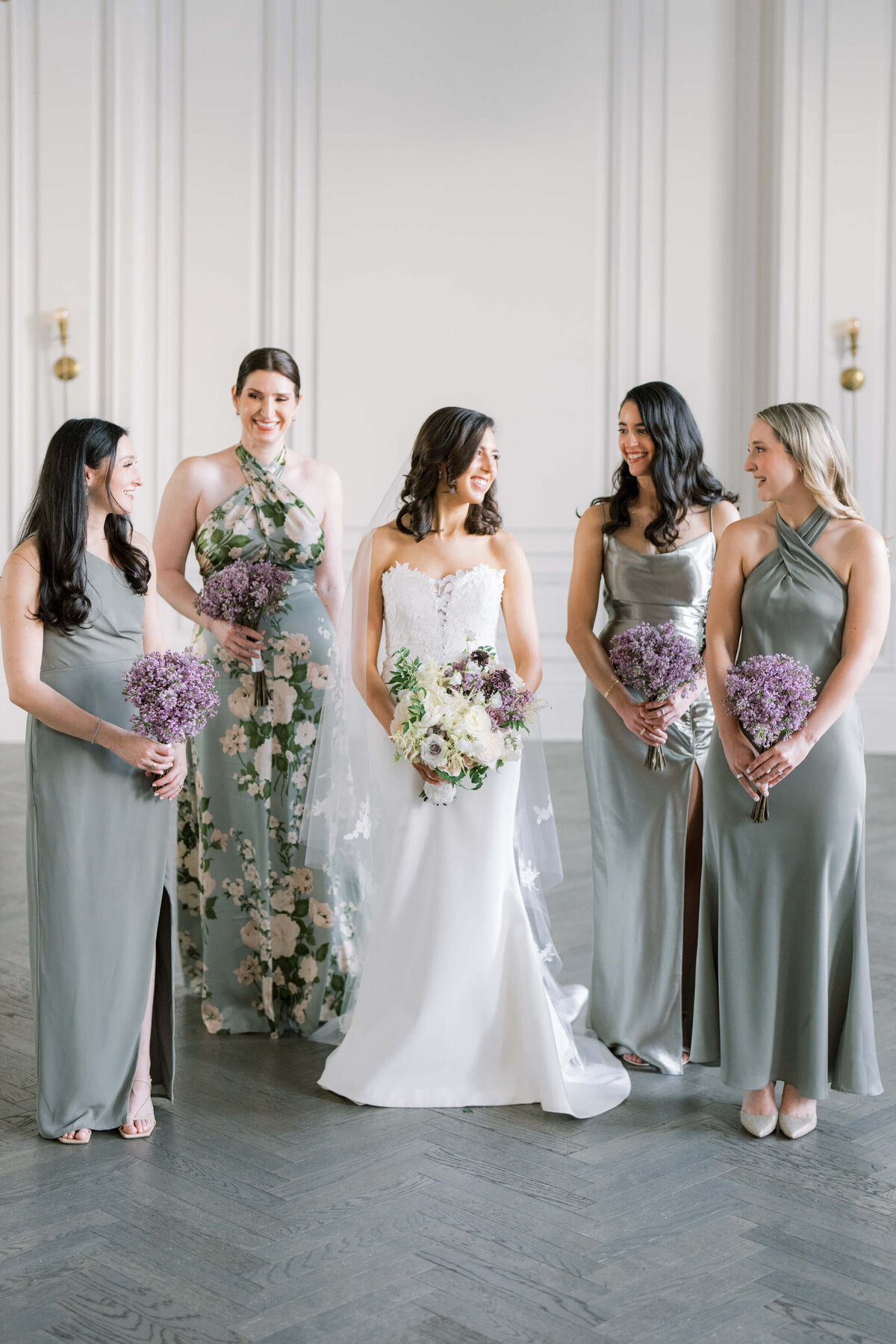 Bride and bridesmaids portraits at The Adolphus Hotel