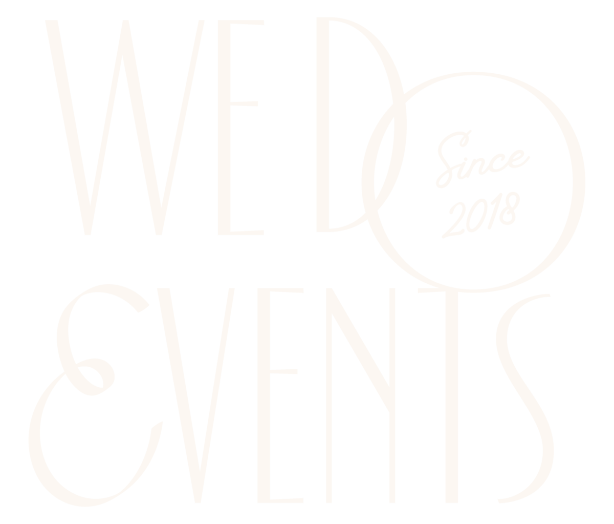 We Do Events secondary logo ivory