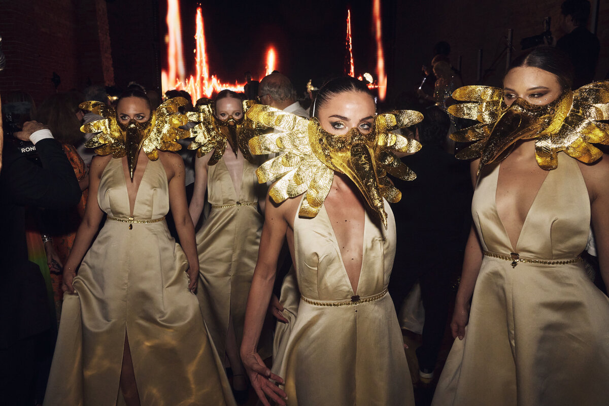 Performers in pest masks in venice