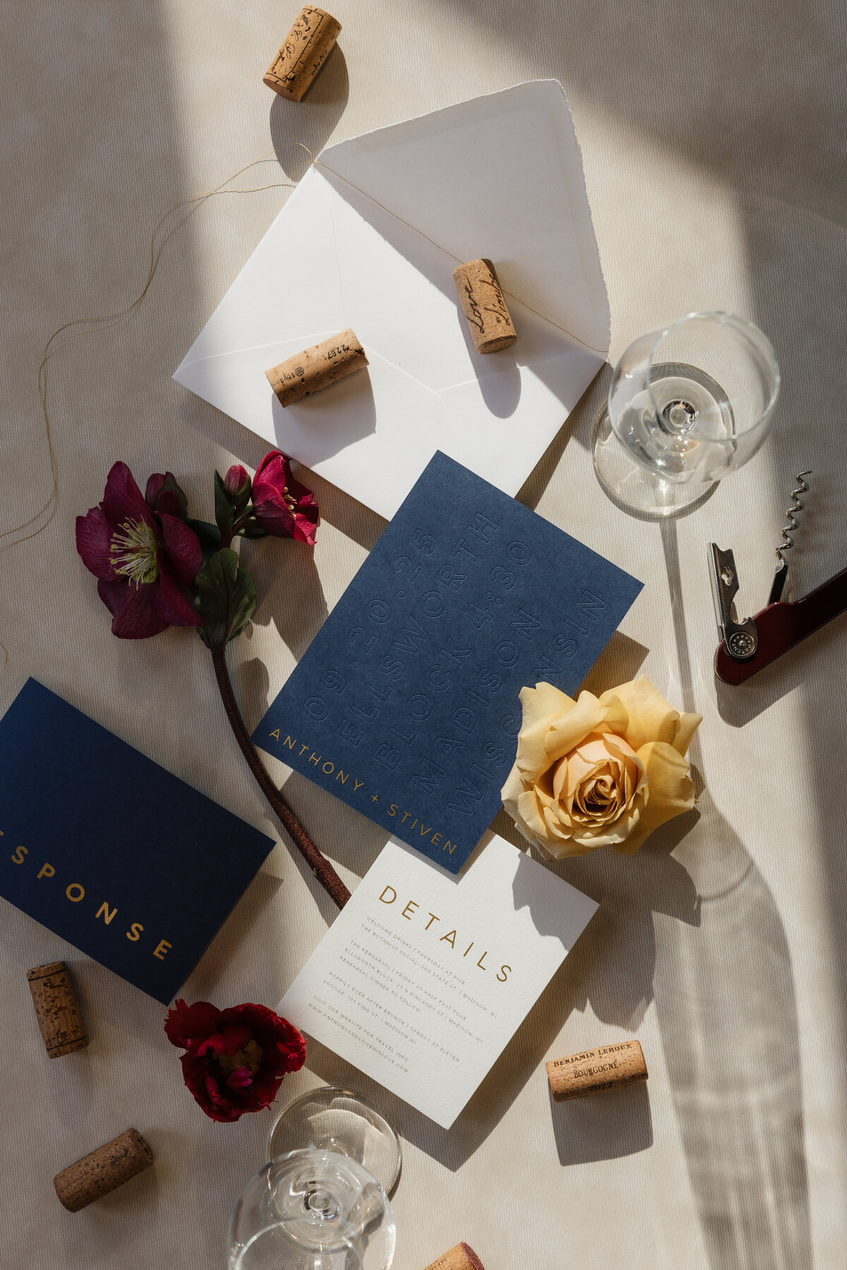 Modern minimalist rehearsal dinner invitation design by Fest Paper at Ellsworth Block