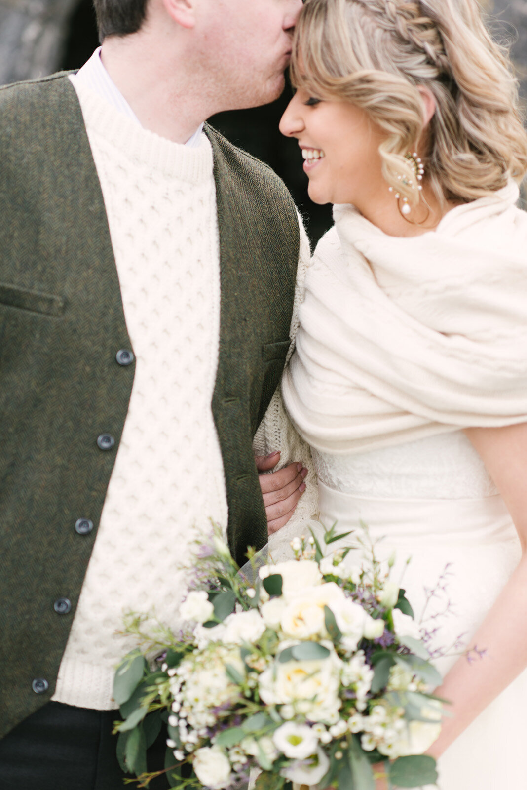 Kate-Murtaugh-Events-Ireland-international-destination-wedding-planner-Irish-elopement-couple-County-Clare-wildflower-bouquet-portrait