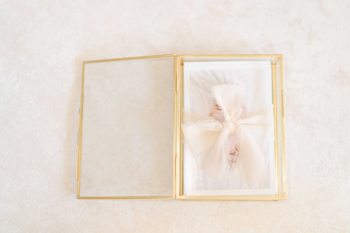 4x6 professional Kodak prints encased in glass box with gold details