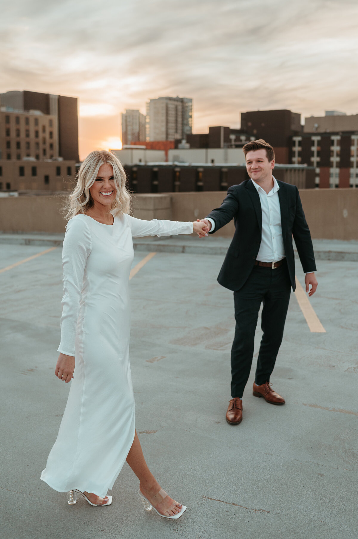 Kristin + Evan Rooftop Engagement-27