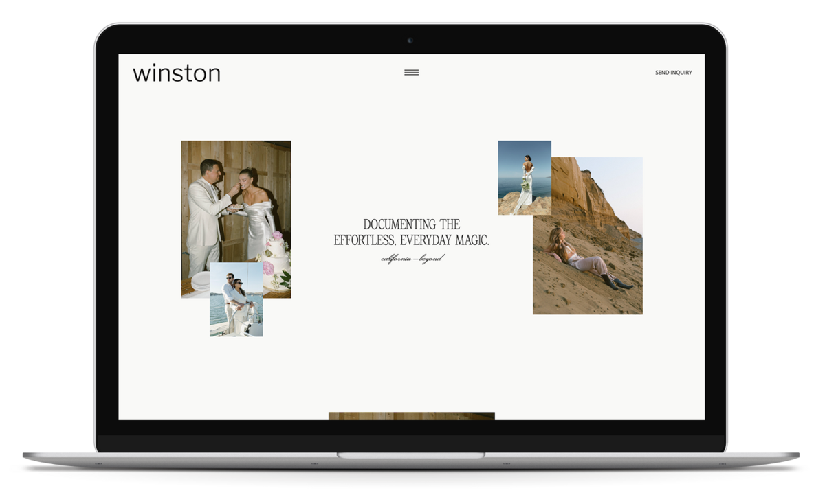 Winston showit website template mockup